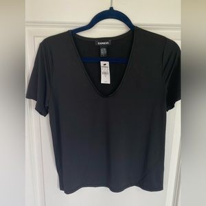 New Express Black V-neck T-Shirt